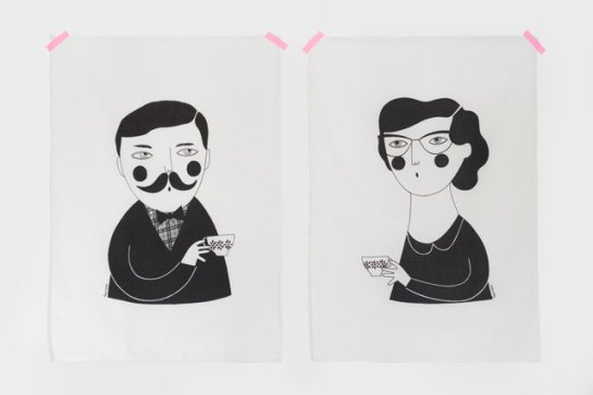 Man and Woman Tea Towels by depeapa